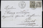 N°66 15c gris 2 pièces (2 nuances) OBL CAD "Paris