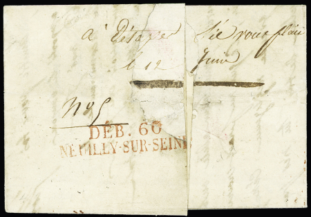 Lettre de Caen (Calvados) 1831 avec cachet rouge "DETAXE"