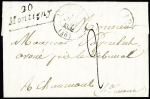 2 lettres : cursive "20 Montigny Chatillon" avec dateur