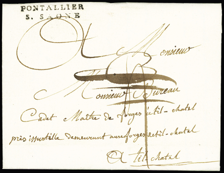 MP "Pontallier s.Saone" (L n°1 - 1789) ind 23, TTB,