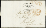 1839 Insurance enquiry, pre-paid, bearing handstamp "Post Paid Metropolitan Life Assurance Society" + red marking "Cornhill 1D Paid" (18 dec 1839), fine