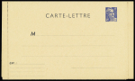 Entier postal carte-lettre dépliante 15F Gandon bleu