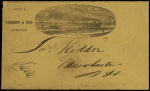 1851 Brain's Chemical Telegraph illustrated telegram envelope
