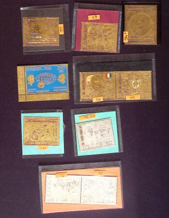 1965-75 7 Gold stamps and 3 Silver stamps, very fine
