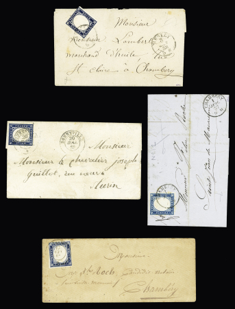 Lot de 4 lettres avec càd sardes différents sur n°