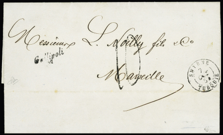 GALLIPOLI    Lettre   sans timbre avec cursive "Gallipoli"