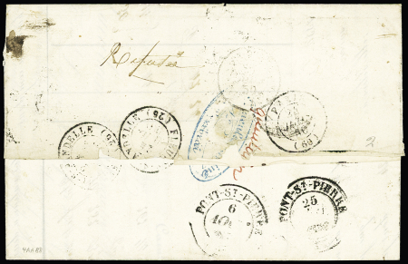Lettre simple partie en port dû le 23.7.50 avec