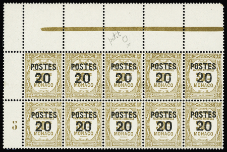 N° 143/143a 20c. s. 30c. bistre, variété petit