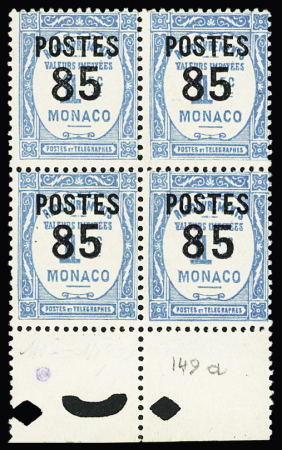 N° 149/149a 85c. s. 1f.  bleu, variété chiffres