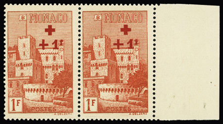 N° 208/208a +1f. s. 1f. rouge, variété croix cassée