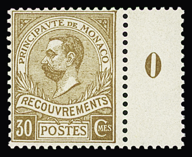 Taxe N° 10 30c. bistre, neuf avec bdf millésime 0,