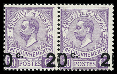 Taxe N° 11b 40c. s. 10c. violet, exceptionnelle variété