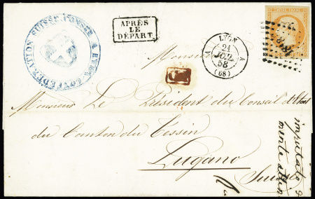 N°16D, 40c orange sur paille, OBL PC 1818 + CAD