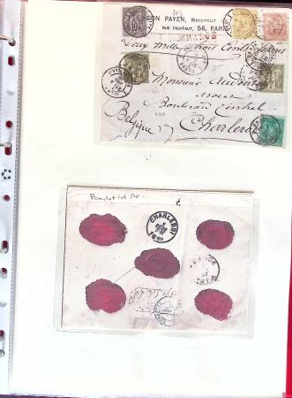 1876-1898 Belle collection en 4 classeurs de lettres