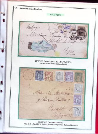 1876-1898 Belle collection en 4 classeurs de lettres