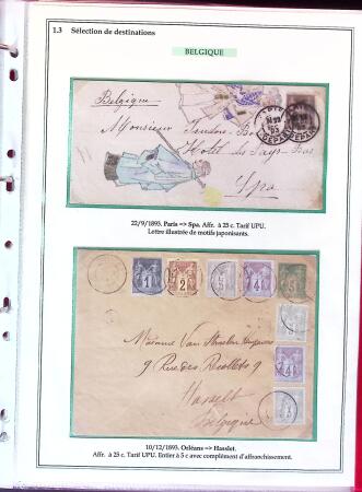 1876-1898 Belle collection en 4 classeurs de lettres