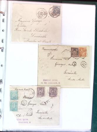 1876-1898 Belle collection en 4 classeurs de lettres