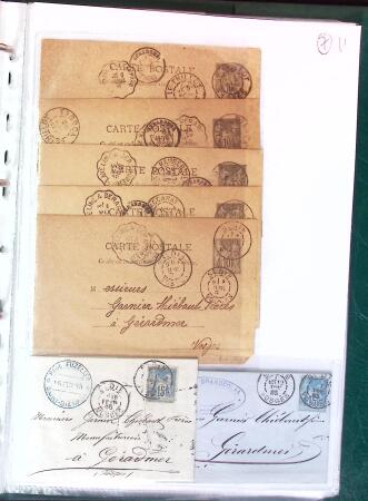 1876-1898 Belle collection en 4 classeurs de lettres