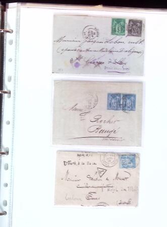 1876-1898 Belle collection en 4 classeurs de lettres