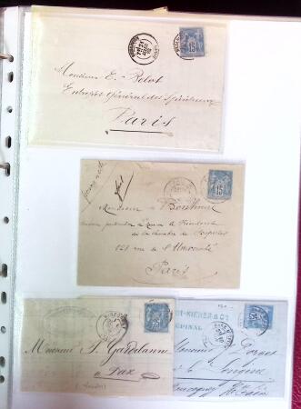 1876-1898 Belle collection en 4 classeurs de lettres