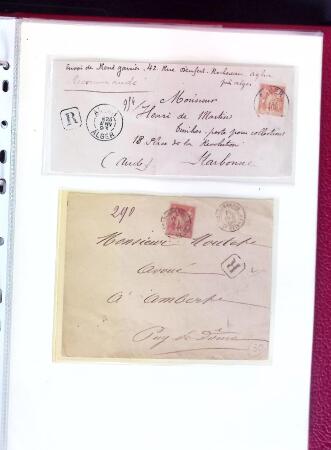 1876-1898 Belle collection en 4 classeurs de lettres