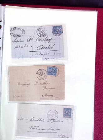 1876-1898 Belle collection en 4 classeurs de lettres