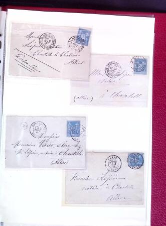 1876-1898 Belle collection en 4 classeurs de lettres