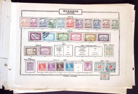 1874-1940 Old-time Hungary collection on pages, plus