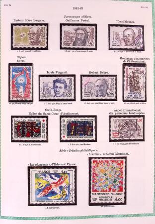 Collection timbres oblitérés de France en 3 albums