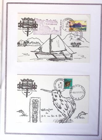 1964-2010 8 beaux classeurs de Poste Navale: porte-hélicoptères