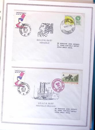 1964-2010 8 beaux classeurs de Poste Navale: porte-hélicoptères