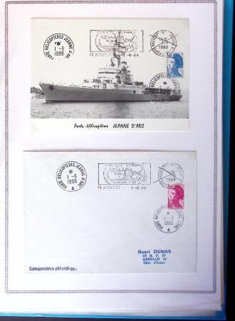 1964-2010 8 beaux classeurs de Poste Navale: porte-hélicoptères