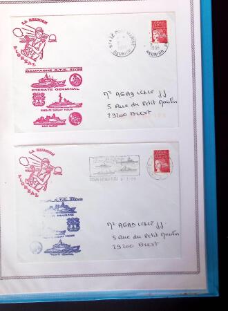 1964-2010 8 beaux classeurs de Poste Navale: porte-hélicoptères