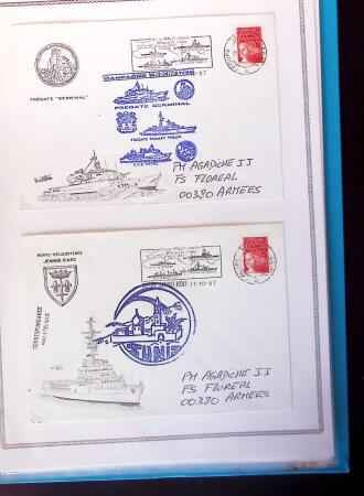 1964-2010 8 beaux classeurs de Poste Navale: porte-hélicoptères