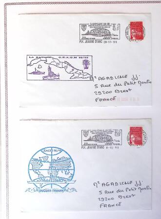 1964-2010 8 beaux classeurs de Poste Navale: porte-hélicoptères