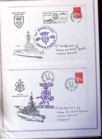 1964-2010 8 beaux classeurs de Poste Navale: porte-hélicoptères