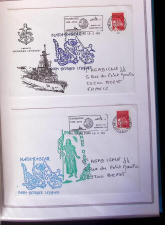 1964-2010 8 beaux classeurs de Poste Navale: porte-hélicoptères