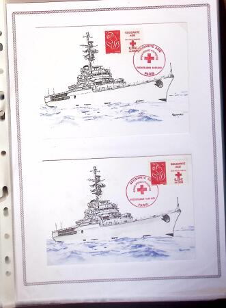 1964-2010 8 beaux classeurs de Poste Navale: porte-hélicoptères