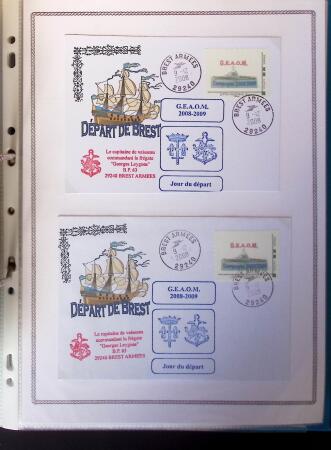 1964-2010 8 beaux classeurs de Poste Navale: porte-hélicoptères
