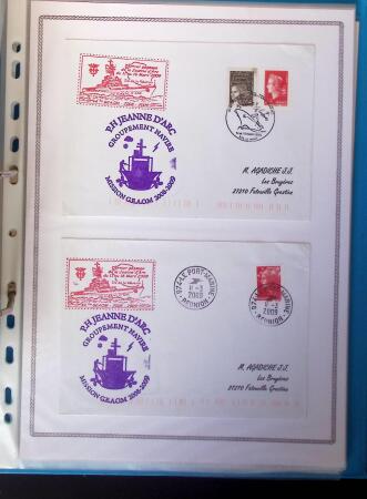 1964-2010 8 beaux classeurs de Poste Navale: porte-hélicoptères