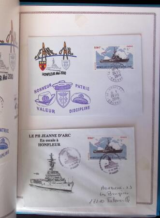 1964-2010 8 beaux classeurs de Poste Navale: porte-hélicoptères