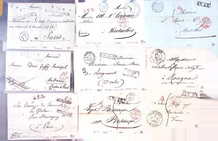 1820-1876 Lot d'une centaine de lettres diverse, avec