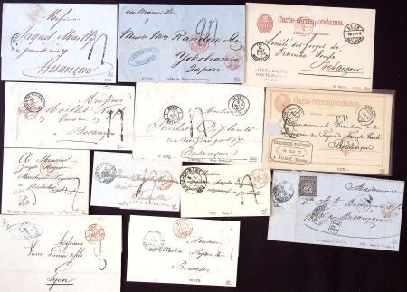 1820-1876 Lot d'une centaine de lettres diverse, avec