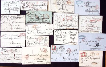 1820-1876 Lot d'une centaine de lettres diverse, avec