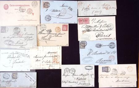 1820-1876 Lot d'une centaine de lettres diverse, avec