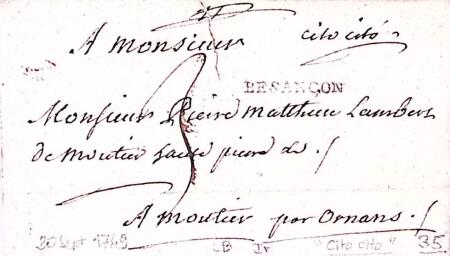 1739-1826 Petite boite de lettres avec des marque postales