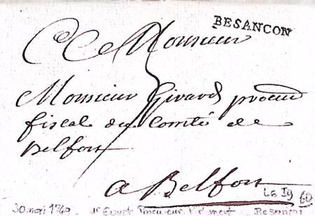 1739-1826 Petite boite de lettres avec des marque postales