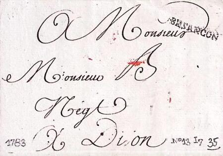 1739-1826 Petite boite de lettres avec des marque postales