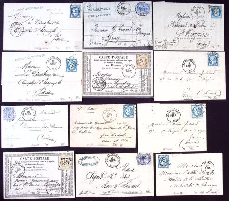 1867-1878 Lot de lettres période classique avec cad