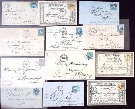 1867-1878 Lot de lettres période classique avec cad